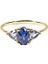 Diana Ring Blue Sapphire And Aquamarine 8 Ayar Yellow Gold Kadın Altın Yüzük 1