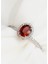 Hazine Garnet Pırlanta 14 Ayar White Gold Kadın Altın Yüzük 3