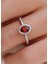 Hazine Garnet Pırlanta 14 Ayar White Gold Kadın Altın Yüzük 4