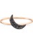 Black Moon Siyah Pırlanta Taşlı 14 Ayar Rose Gold Kadın Yüzük 1