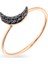 Black Moon Siyah Pırlanta Taşlı 14 Ayar Rose Gold Kadın Yüzük 3