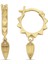 Diamond Hoop With Lined 4spike Kadın Altın Küpe 1