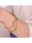 Hammered Torque Emerald ve Gold Bangle Kadın Bileklik 2