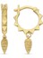 Diamond Hoop With Lined Spike Kadın Altın Küpe 1