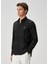 Comfort Fit Siyah Keten Gömlek 5