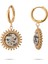 Sun Gold Leopar Desenli Doğal Taşlı Altın Kaplama Çelik Kadın Küpe 1