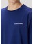 Lacivert Logo Baskılı Oversized T-Shirt 5