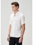 Comfort Fit Beyaz Keten Gömlek 4