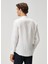 Comfort Fit Beyaz Keten Gömlek 6