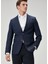 Lacivert Kuşgözü Dokulu Blazer 4