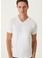 Beyaz V Yaka T-Shirt 2