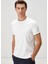 Beyaz Kontrast Garni Detaylı T-Shirt 2