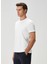 Beyaz Kontrast Garni Detaylı T-Shirt 4