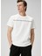 Beyaz Şerit Kaz Baskılı T-Shirt 1
