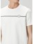 Beyaz Şerit Kaz Baskılı T-Shirt 6