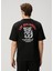 Relaxed Siyah Figür Baskılı T-Shirt 4