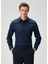 Slim Fit Lacivert Non-Iron Poplin Gömlek 2