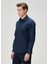 Slim Fit Lacivert Non-Iron Poplin Gömlek 4