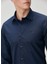 Slim Fit Lacivert Non-Iron Poplin Gömlek 6