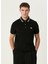 Siyah Polo Yaka Logo Detaylı T-Shirt 1