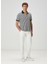 Lacivert Polo Yaka Çizgi Desenli T-Shirt 3