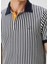 Lacivert Polo Yaka Çizgi Desenli T-Shirt 6