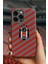 iPhone 11 Uyumlu Kırmızı Çizgi Baskılı Içi Kadife Uv Teknoloji Baskılı Kılıf 4