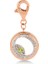 Mini “o” Harfli Charm Pırlanta Yeşil Peridot Taşlı 14 Ayar Pembe Altın 1