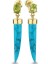 Peridot ve Turquoise Taşlı 14 Ayar Yellow Gold Kadın Altın Küpe 1
