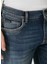 Lacivert Logo Detaylı Jean Pantolon 4