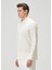 Slim Fit Krem Çizgili Gömlek 4