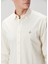 Slim Fit Krem Çizgili Gömlek 6