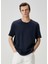 Relax Fit Lacivert Basic T-Shirt 3