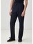 Lacivert Beli Kordonlu Keten Pantolon 2
