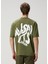 Orlando Haki Logo Baskılı Oversized T-Shirt 4