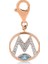 Mini "m" Harfli Charm Pırlanta Sitrin Taşlı 14 Ayar Pembe Altın 1