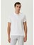 Comfort Fit Beyaz Polo Yaka Köpük Dokulu T-Shirt 1