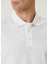 Comfort Fit Beyaz Polo Yaka Köpük Dokulu T-Shirt 6