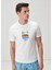 Beyaz Baskı Detaylı T-Shirt 1