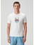 Beyaz Baskı Detaylı T-Shirt 3