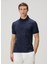 Lacivert Polo Yaka Etnik Desenli T-Shirt 1