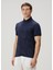 Lacivert Polo Yaka Etnik Desenli T-Shirt 3