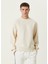 Krem Logo Nakışlı Sweatshirt 1