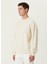 Krem Logo Nakışlı Sweatshirt 3