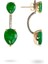 Toi & Moi Emerald Ear Jackets 925 Ayar Gümüş Kadın Küpe 1