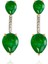 Toi & Moi Emerald Ear Jackets 925 Ayar Gümüş Kadın Küpe 2