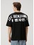 Siyah Logo Baskılı Oversized T-Shirt 4
