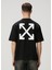 Siyah Figür Baskılı Logo Detaylı T-Shirt 4