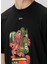 Siyah Figür Baskılı Logo Detaylı T-Shirt 5