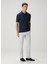 Lacivert Polo Yaka Keten T-Shirt 2